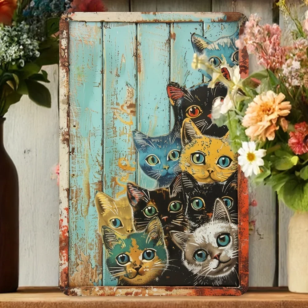 Home Bathroom Wall Art - 1pc 20x30cm Iron Metal Sign Vintage