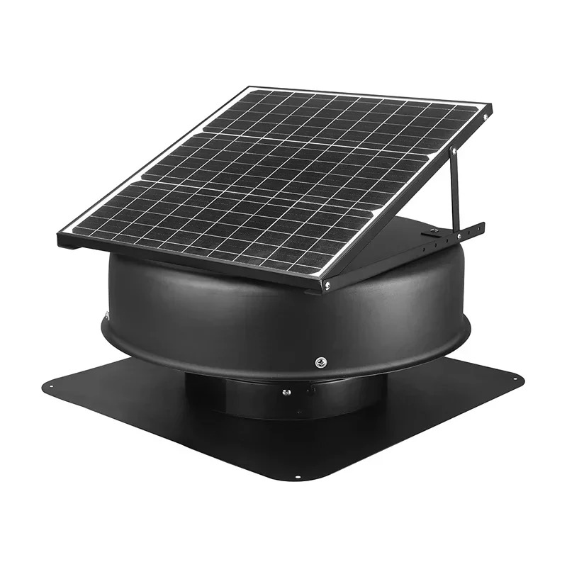 Home Bathroom Vent Fans - Solar Powered Attic Roof Black Vent