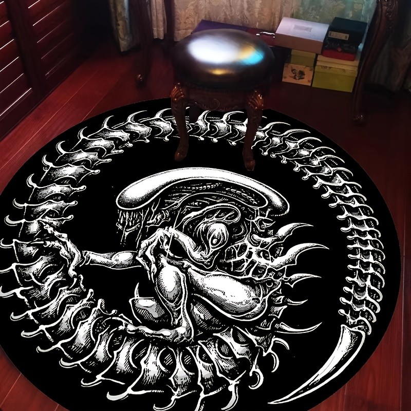 Home Bathroom Movie - Round Alien Xenomorph Rug Sci-Fi Horror