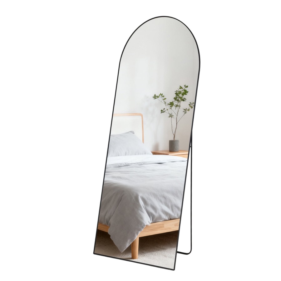 Home Theater Bathroom - Arched Full Length Mirror Aluminum Alloy