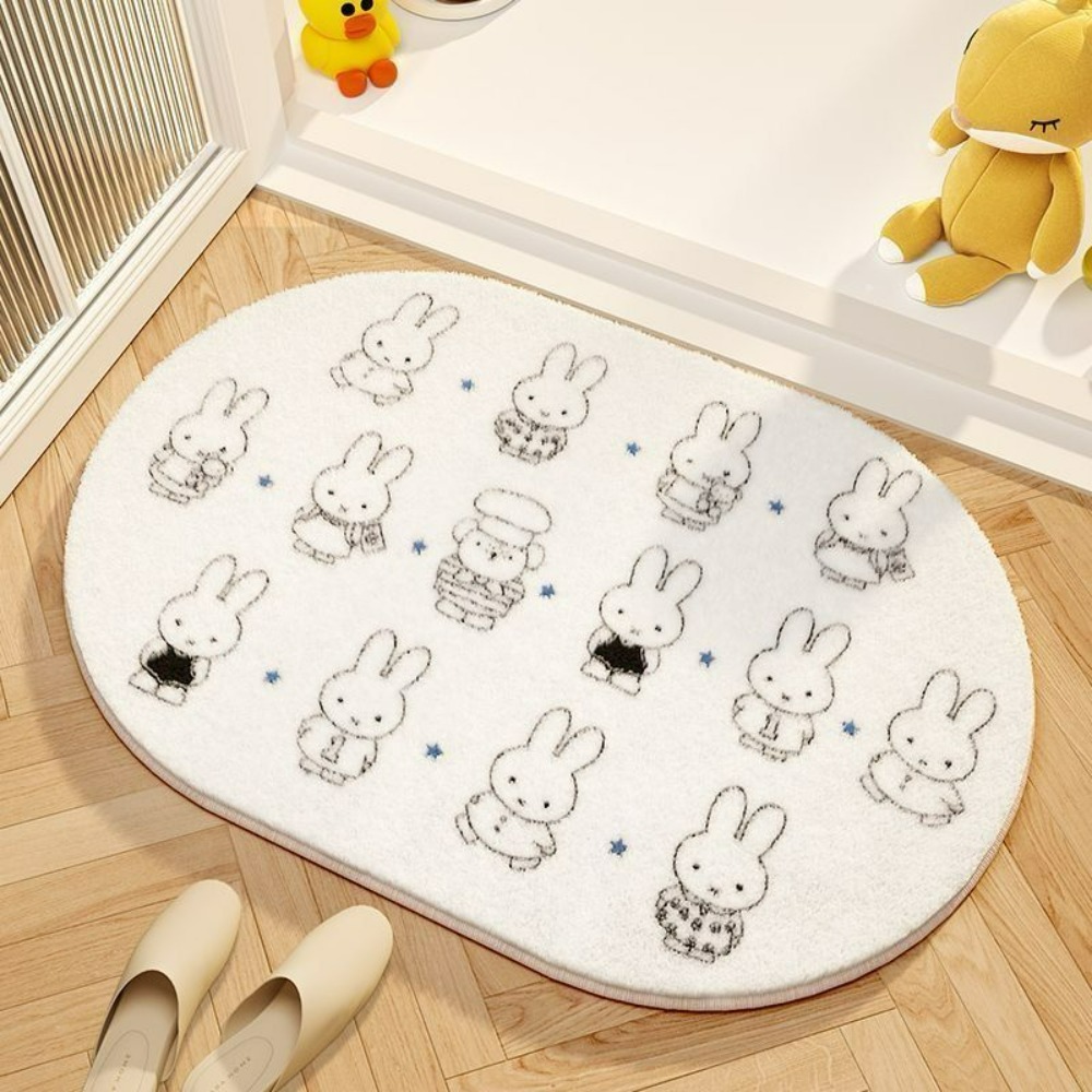 Home Bathroom Movie - Miffy Cartoon Floor Mat Soft Imitation