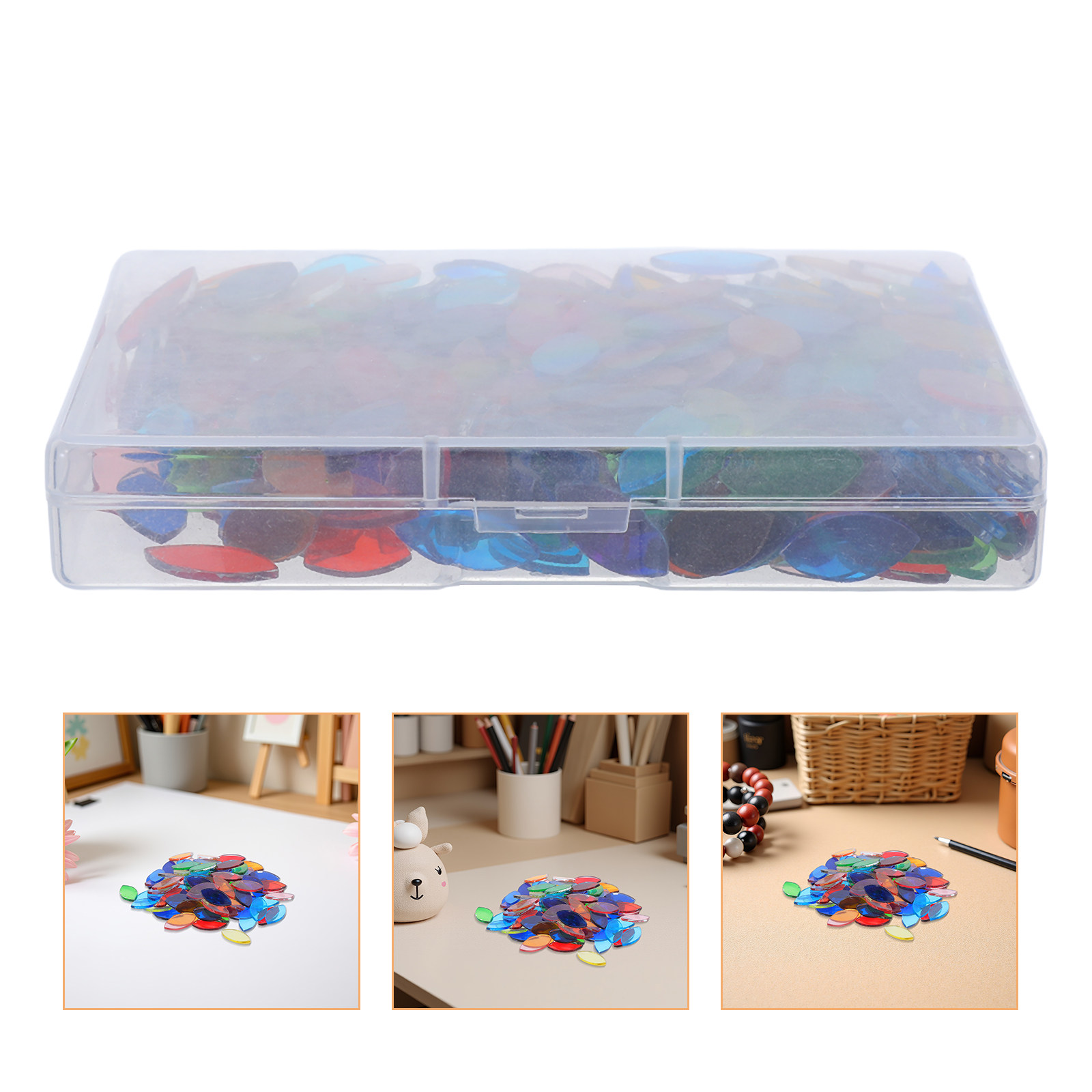 Home Bathroom Wall Art - 443Pcs Leaf Glass Mosaic Tiles Flat