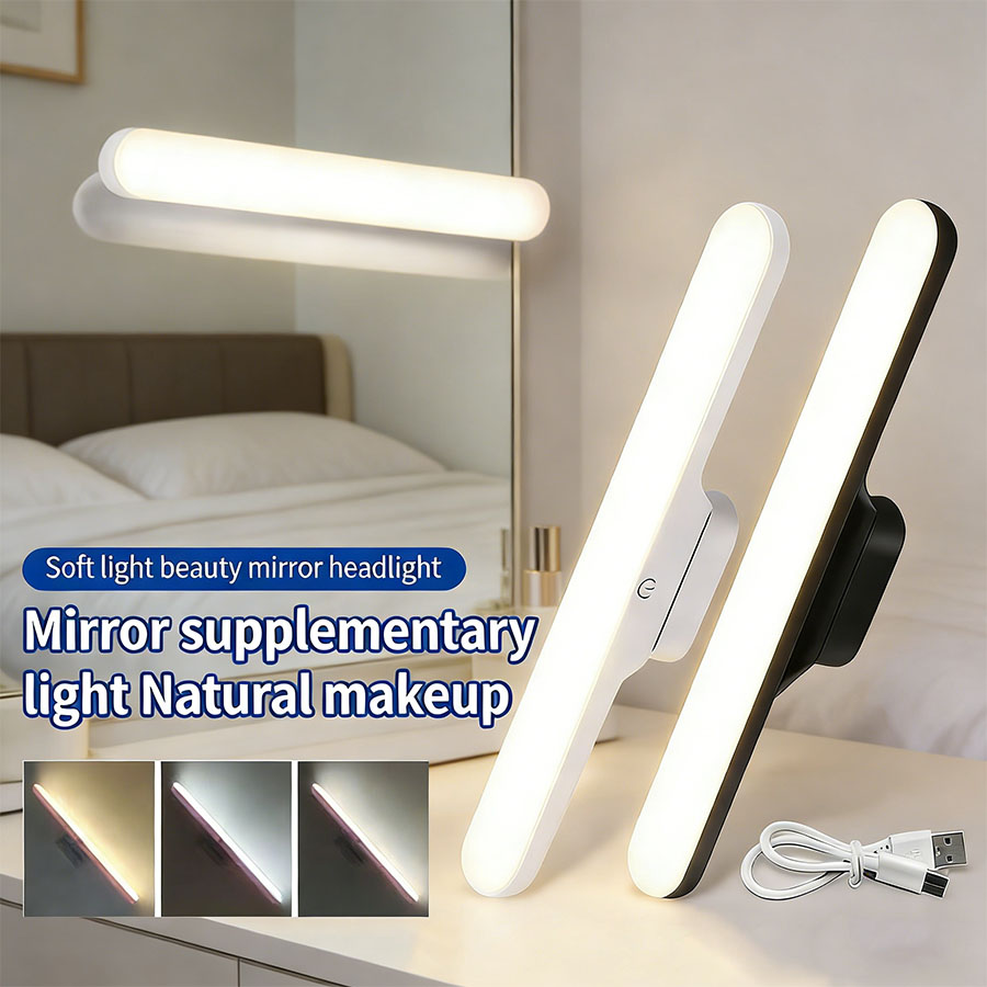 Home Theater Bathroom - LED Makeup Mirror Light Rechargeable Touch