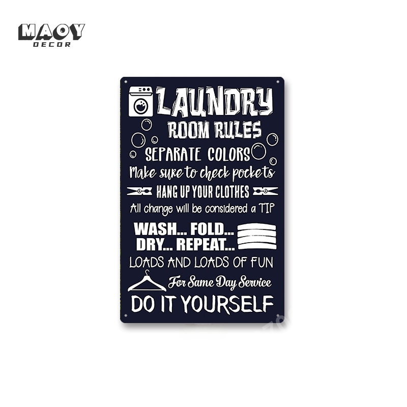 Slogan Metal Tin Sign Laundry  - Home Bathroom Wall Art ulasan dan harga