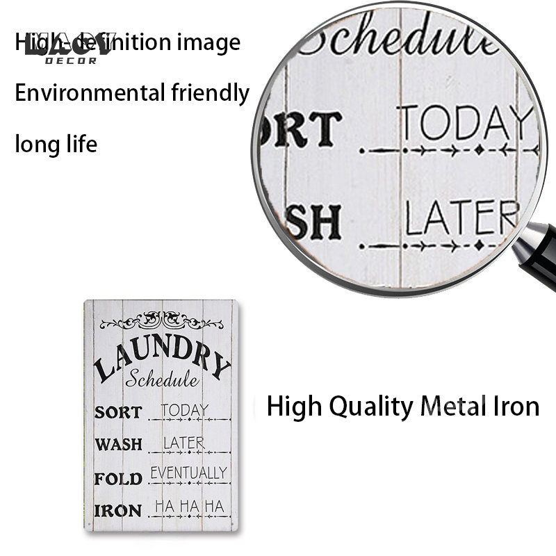 Slogan Metal Tin Sign Laundry  - Home Bathroom Wall Art ulasan dan harga