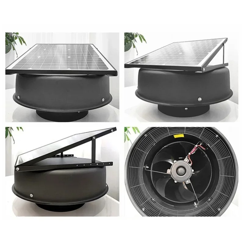 Solar Powered Attic Roof Black - Home Bathroom Vent Fans ulasan dan harga