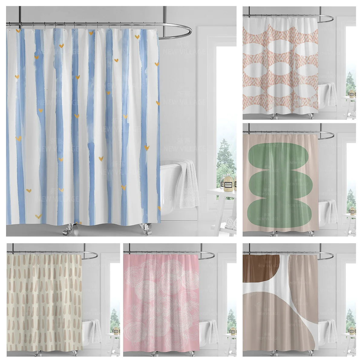 Abstract Geometric Graffiti Sh - Shower Curtain Liner ulasan dan harga