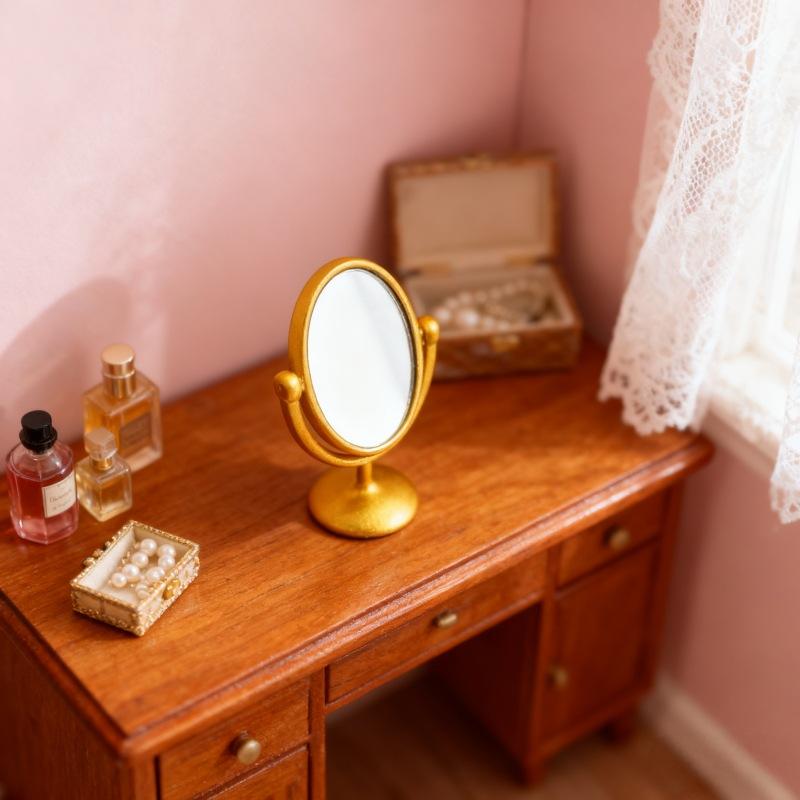 1Pcs Miniature Retro Mirror Dr - Home Theater Bathroom ulasan dan harga
