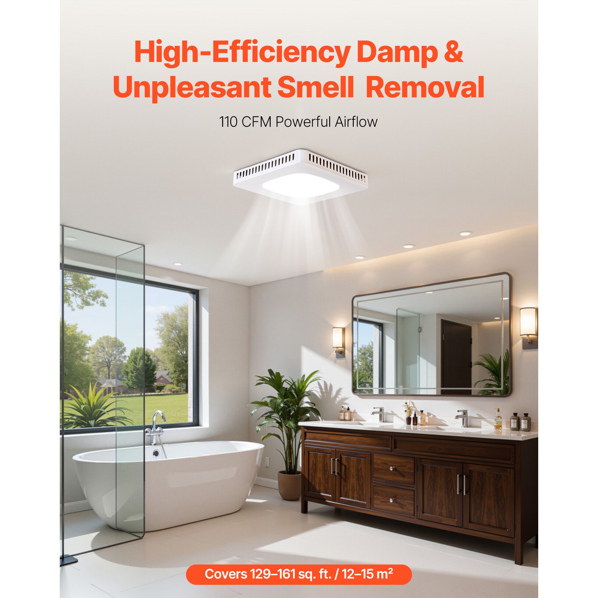 Bathroom Exhaust Fan with LED  - Home Bathroom Vent Fans ulasan dan harga