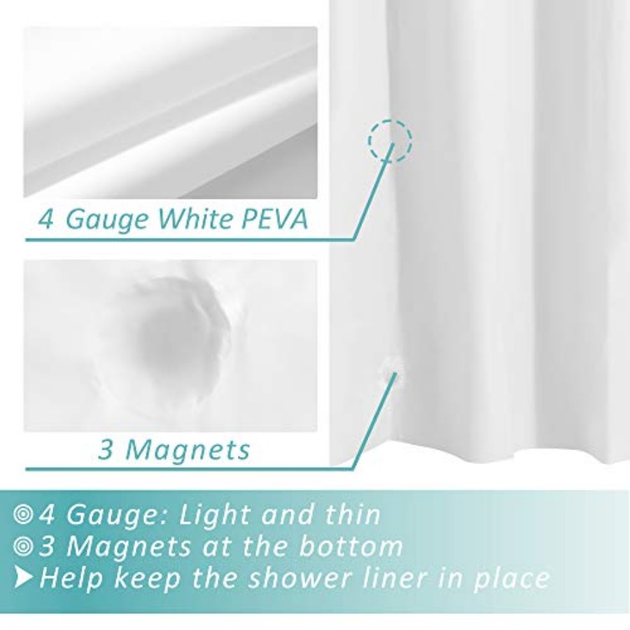 White Shower Curtain Liner wit - Shower Curtain Liner ulasan dan harga