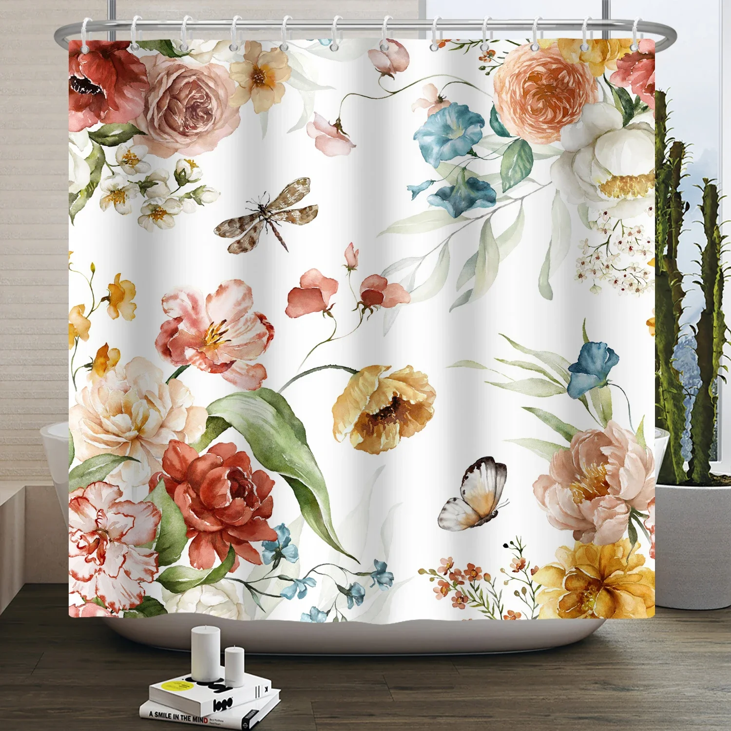 Watercolor Eucalyptus Leaf Sho - Shower Curtain Liner ulasan dan harga