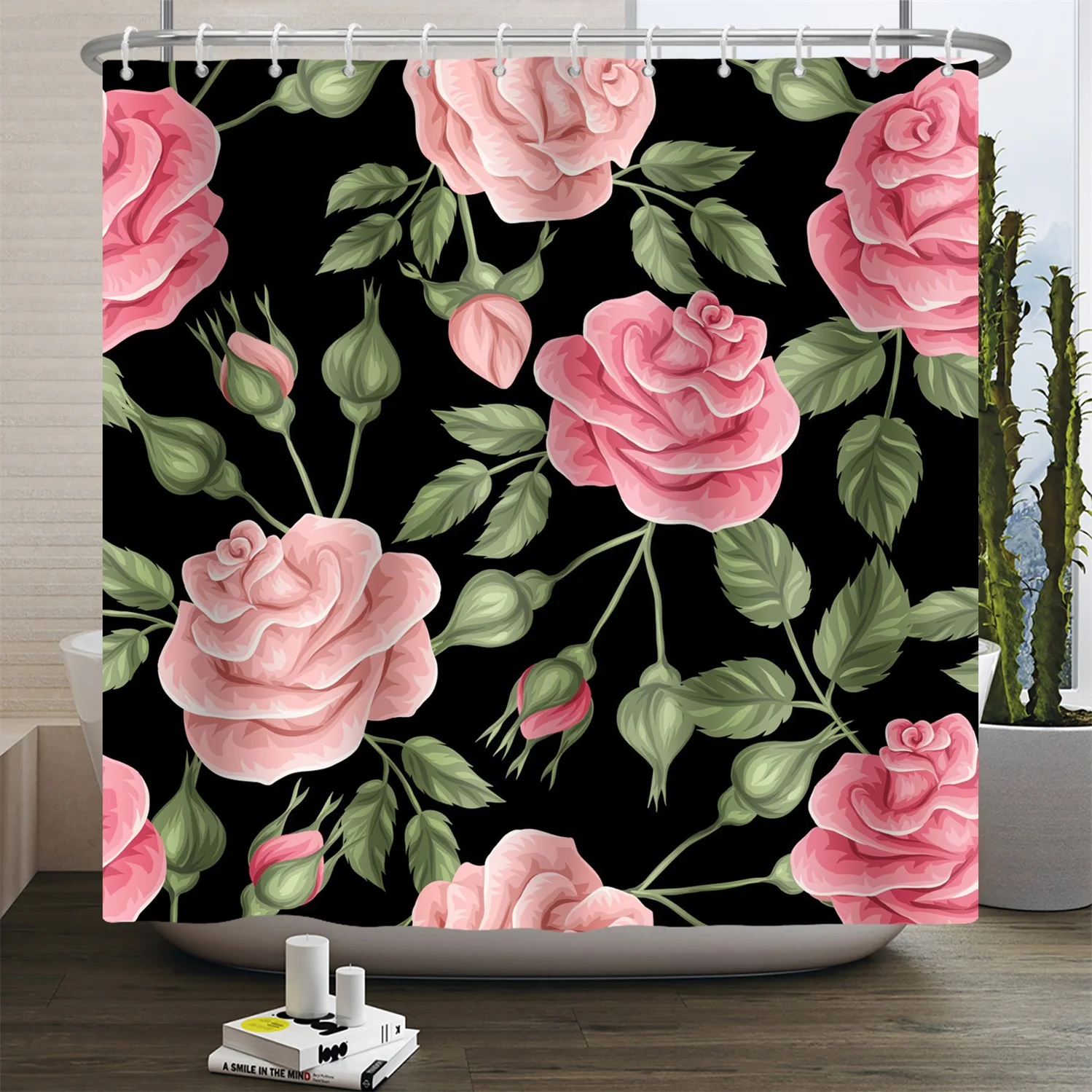 Watercolor Eucalyptus Leaf Sho - Shower Curtain Liner ulasan dan harga