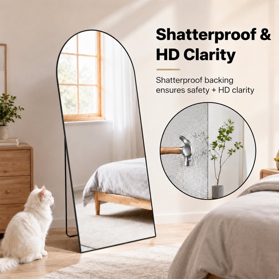 Arched Full Length Mirror Alum - Home Theater Bathroom ulasan dan harga