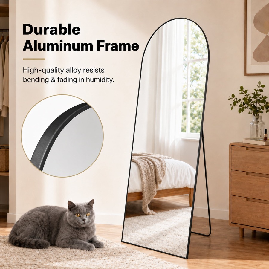 Arched Full Length Mirror Alum - Home Theater Bathroom ulasan dan harga
