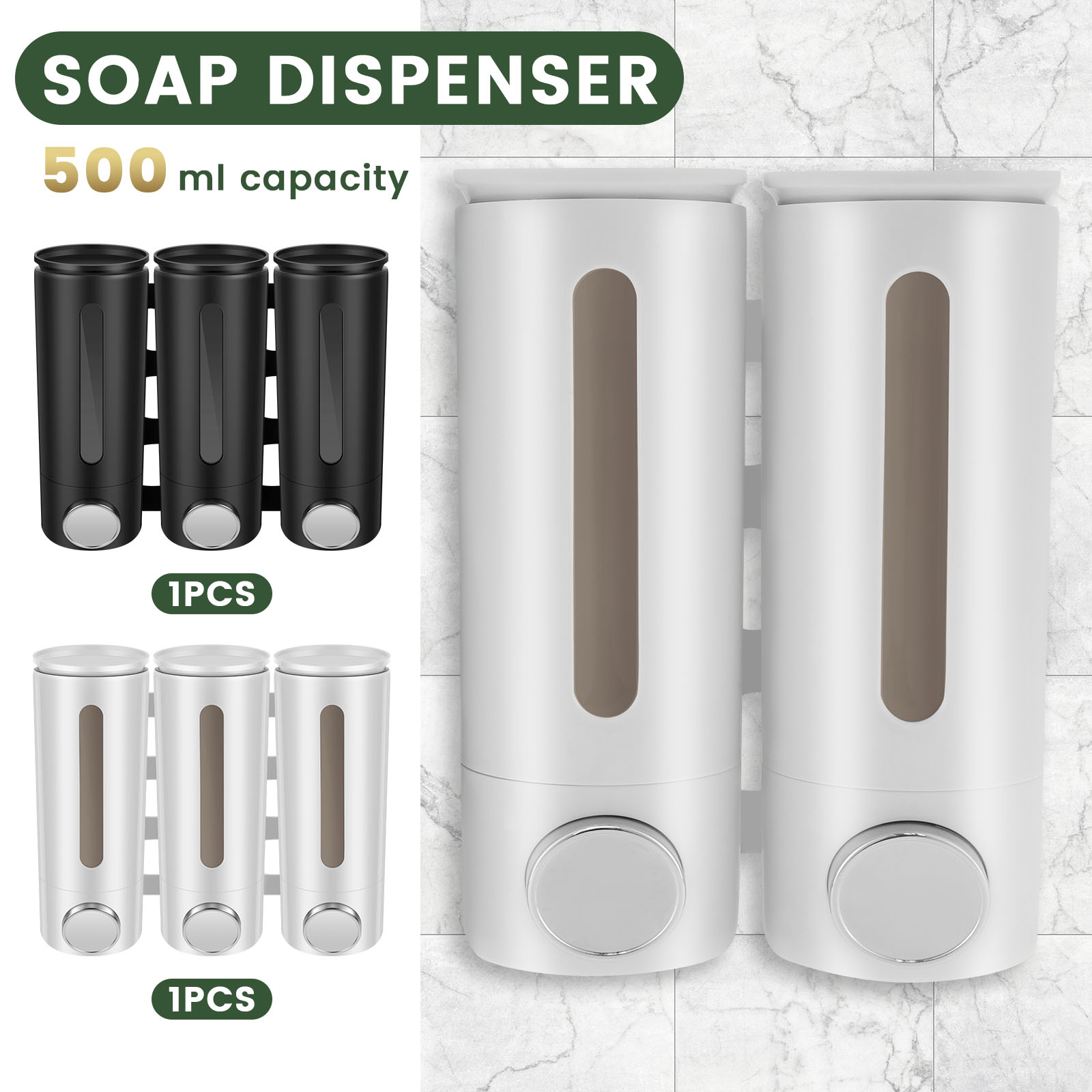 1.5L 3 Heads Manual Soap Dispe - Home Bathroom Wall Soap Dispenser ulasan dan harga