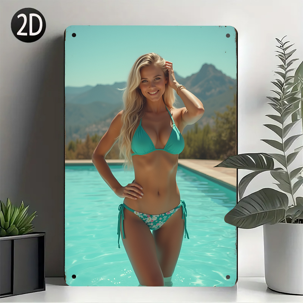 2D Flat Retro Metal Sign - Tur - Home Bathroom Wall Art ulasan dan harga