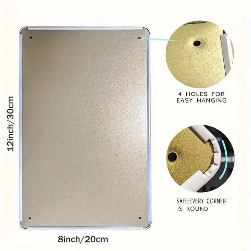 2D Flat Retro Metal Sign - Tur - Home Bathroom Wall Art ulasan dan harga