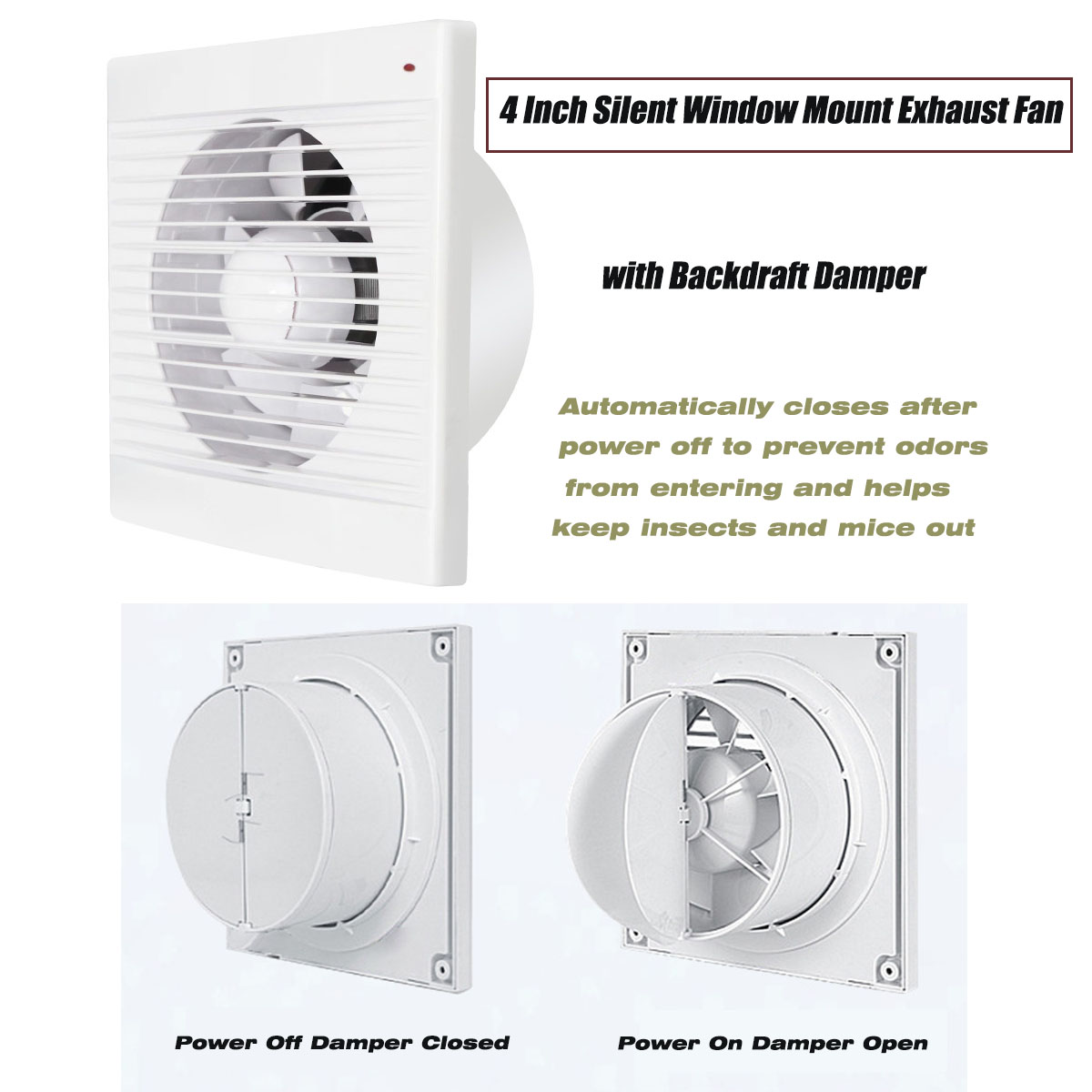 4 Inch Silent Window Mount Exh - Home Bathroom Ventilation ulasan dan harga