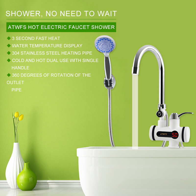 ATWFS 3000W Tankless Water Hea - Home Bathroom Water Heater ulasan dan harga