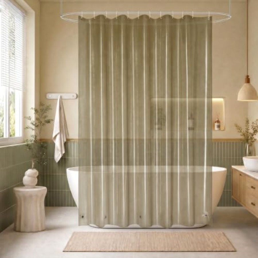 Waterproof Brown Plastic Showe - Shower Curtain Liner ulasan dan harga