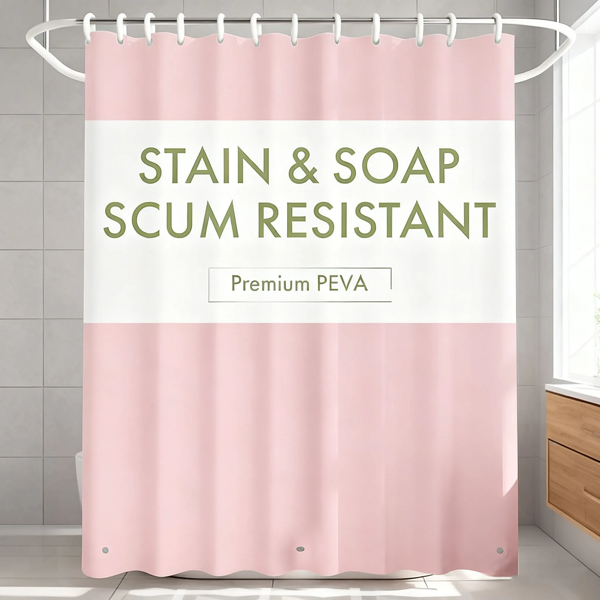 1PC Lightweight PEVA Shower Cu - Shower Curtain Liner ulasan dan harga