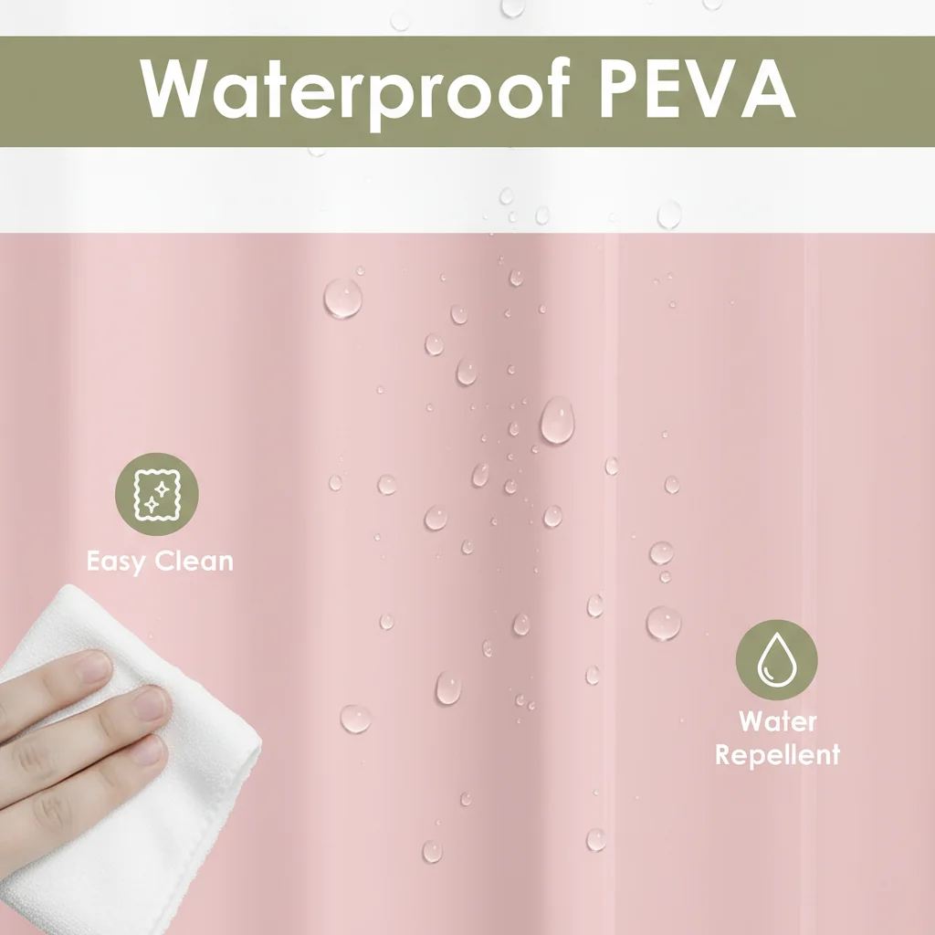 1PC Lightweight PEVA Shower Cu - Shower Curtain Liner ulasan dan harga