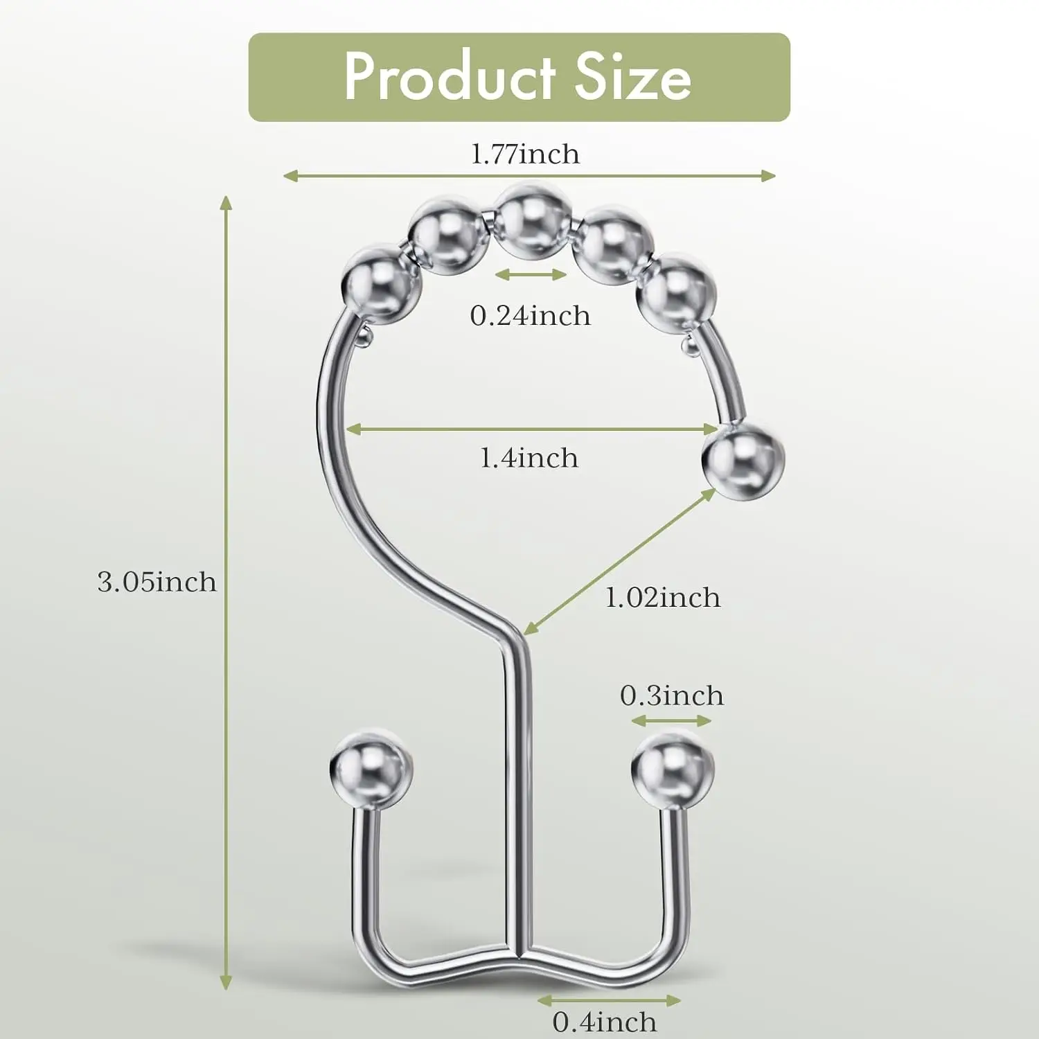 Shower Curtain Hooks Rings, Ru - Shower Curtain Liner ulasan dan harga