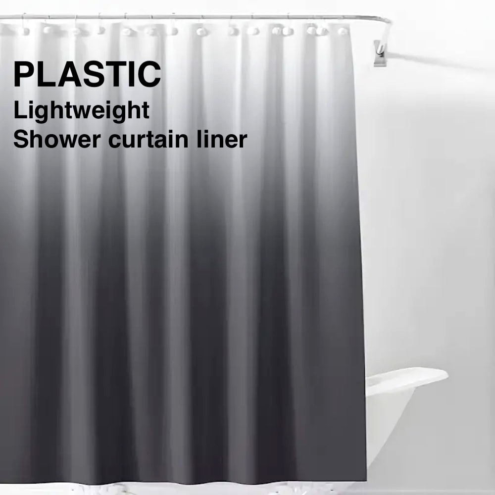 1Pc Gray Gradient Shower Curta - Shower Curtain Liner ulasan dan harga