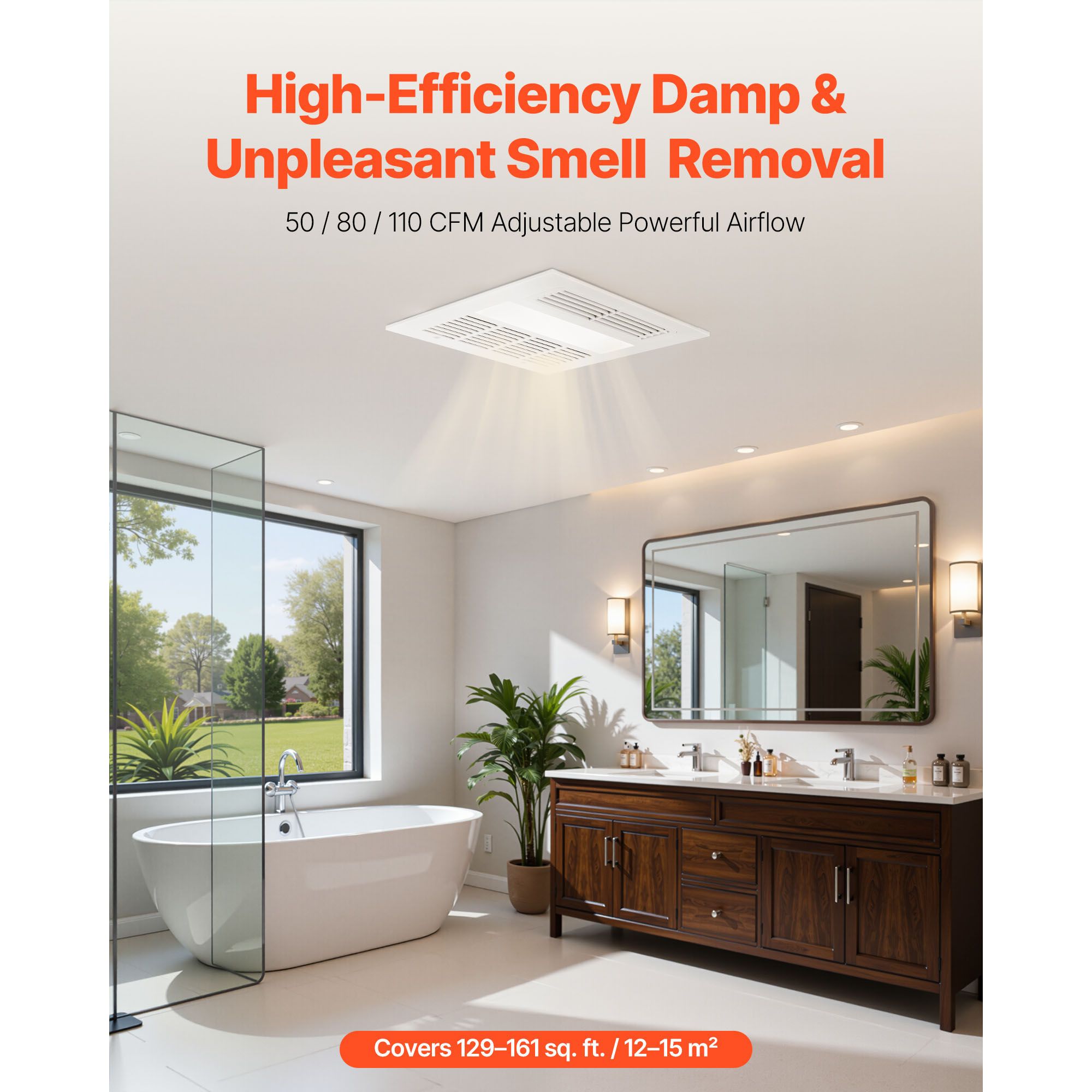 Bathroom Exhaust Fan with Ligh - Home Bathroom Vent Fans ulasan dan harga