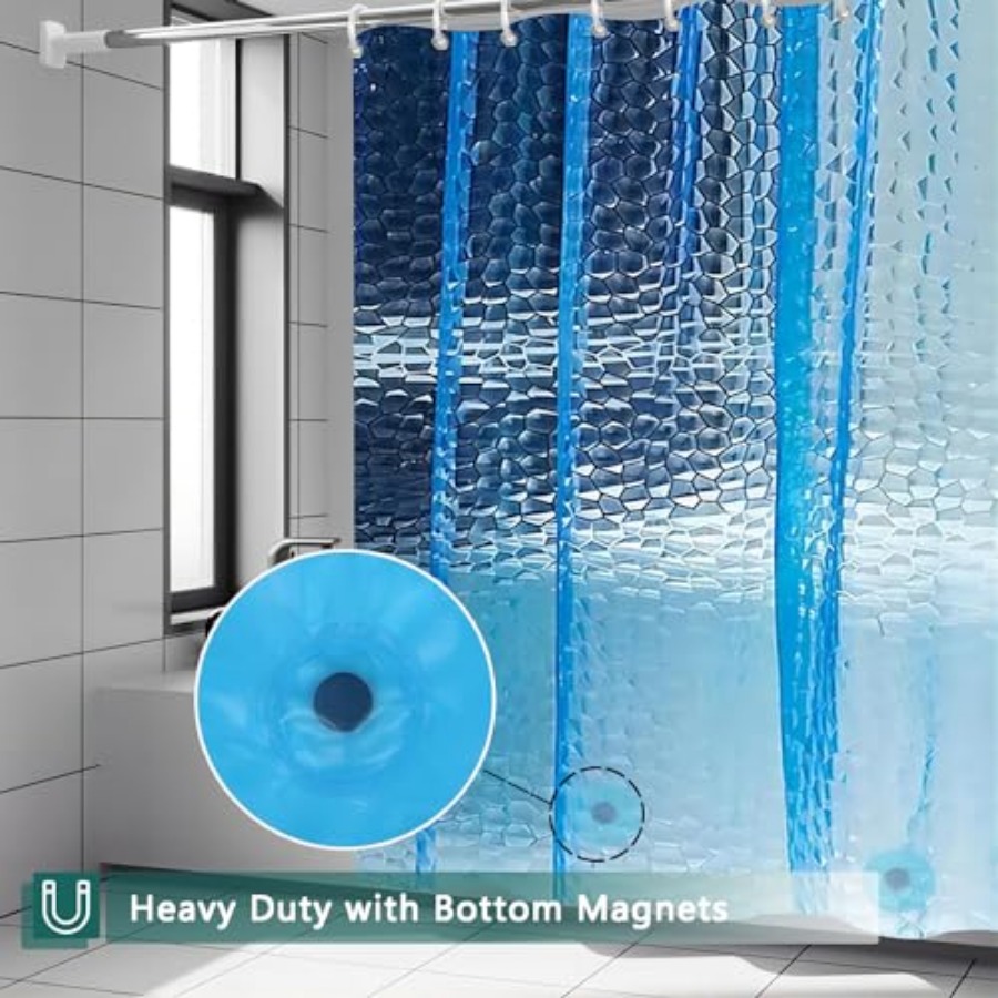 Blue Shower Curtain Liner, 100 - Shower Curtain Liner ulasan dan harga