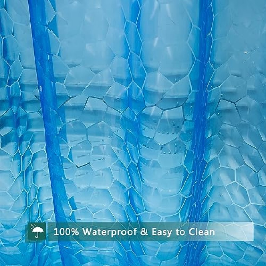 Blue Shower Curtain Liner, 100 - Shower Curtain Liner ulasan dan harga